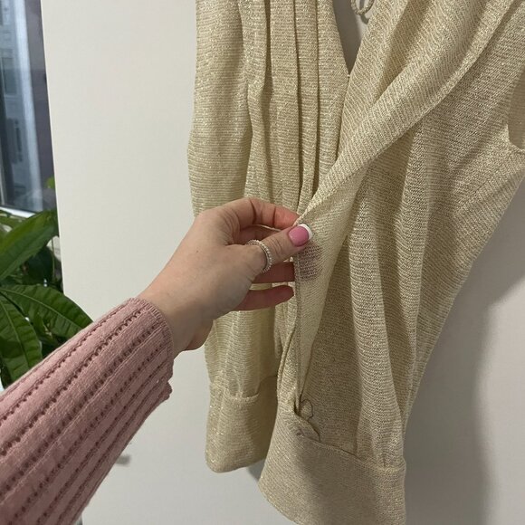 Alice + Olivia Gold Sparkle Knit Tank Blouse Size XS - Picture 4 of 8